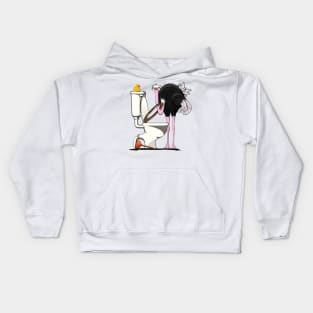 Ostrich on the Toilet Kids Hoodie